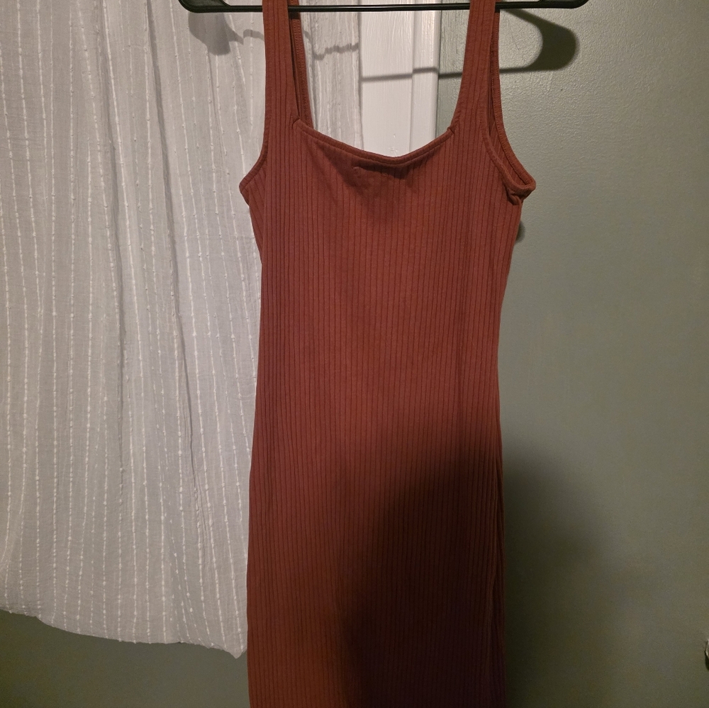 Wild Fable Rust Ribbed Dress - Picture 3 of 3